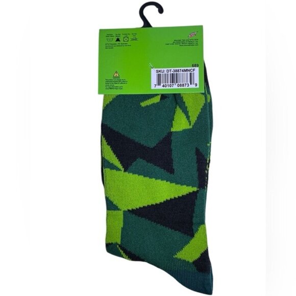 Socks Mountain Dew Novelty Crew Length Reinforced Black Green Unisex Men 6-12 - Picture 5 of 16